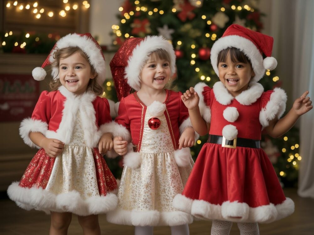 dziewczynka w stroju Mikołaja