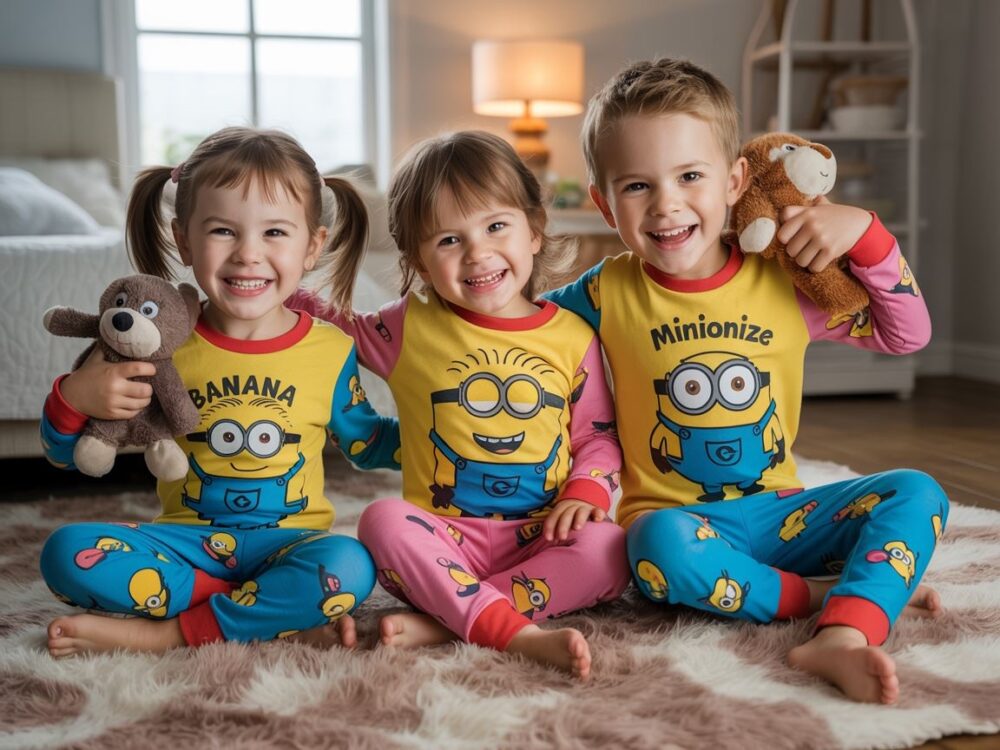 kolorowa piżama z Minionkami