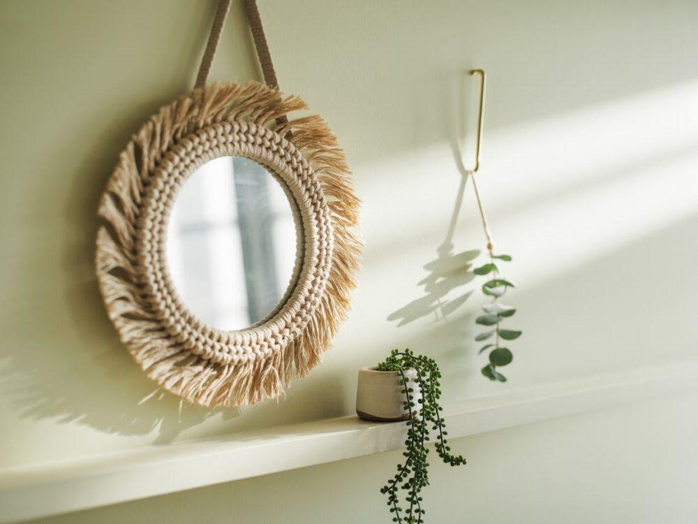 lustro z plecionką