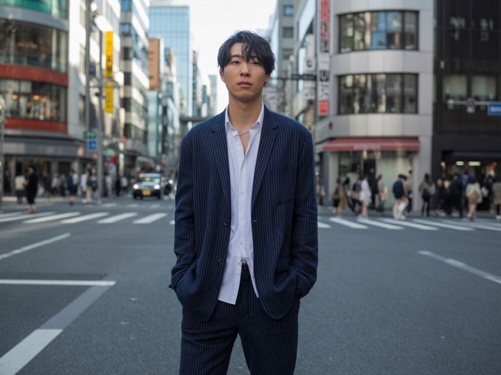 modny mężczyzna Tokio