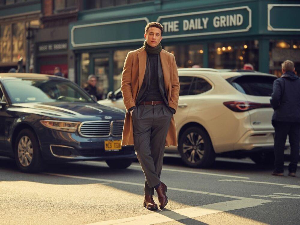 stylowy mężczyzna jesienne ubrania